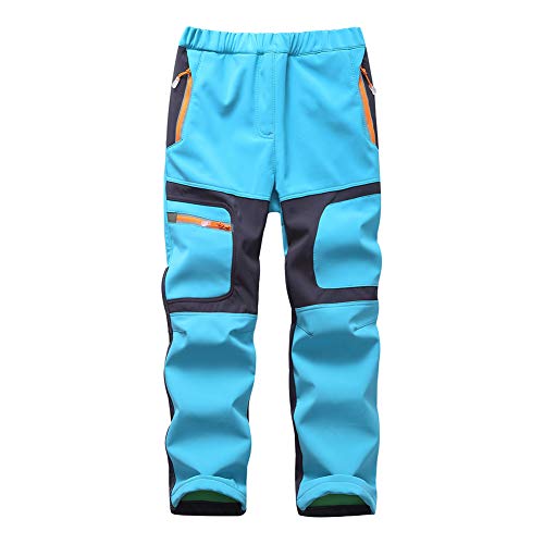 RPixc Kinder Softshellhose Atmungsaktiv Wasserdicht Warme Jungen Mädchen Skihose Wanderhose Winddichte Funktionshose Outdoorhose Trekkinghose 105-165 von Comcrib