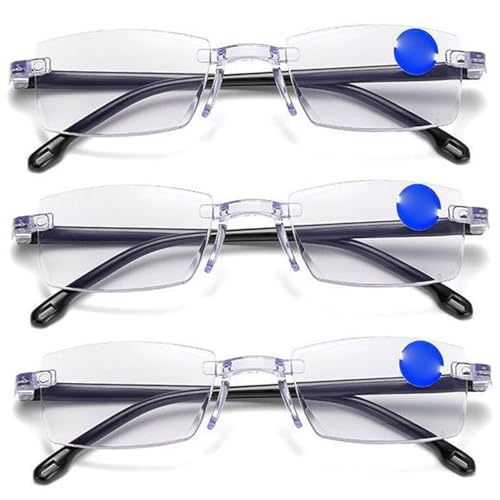 3pcs keine blaue Sehgläser, Ultra-Clear Comfort Auto Focus-Brille mit Nasenpolstern für Männer/Frauen, Sehkorrektur, kein Blau von Comebachome