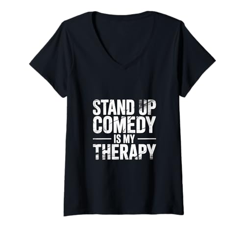 Damen Stand Up Comedy is My Therapy Komiker |- T-Shirt mit V-Ausschnitt Damen Stand Up Comedy is My Therapy Komiker |- T-Shirt mit V-Ausschnitt von Comedian Performer Humor
