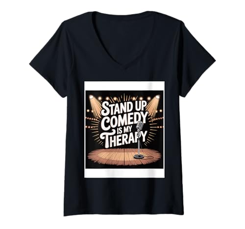 Damen Stand Up Comedy is My Therapy Komiker - T-Shirt mit V-Ausschnitt Damen Stand Up Comedy is My Therapy Komiker - T-Shirt mit V-Ausschnitt von Comedian Performer Humor