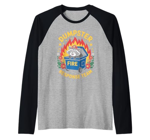 Lustiger Müllcontainer Feuer Spruch Humorvoll Waschbär Chaos Damen Herren Raglan Lustiger Müllcontainer Feuer Spruch Humorvoll Waschbär Chaos Damen Herren Raglan von Comedy Animal Firefighter Meme Trash Can Joke