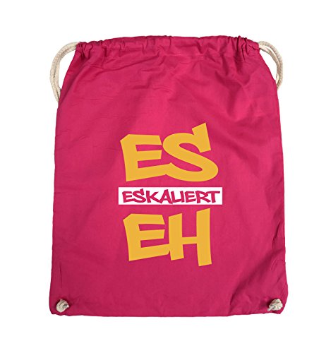 Comedy Bags - Es eskaliert eh - GRAFFITI - Turnbeutel - 37x46cm - Farbe: Pink/Gelb-Weiss von Comedy Bags