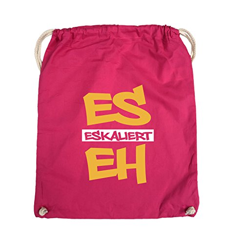 Comedy Bags - Es eskaliert eh - Graffiti - Turnbeutel - 37x46cm - Farbe: Pink/Gelb-Weiss von Comedy Bags