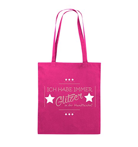 Comedy Bags - Ich hab Immer Glitzer in der Handtasche! - Jutebeutel - Lange Henkel - 38x42cm - Farbe: Pink/Rosa-Weiss von Comedy Bags