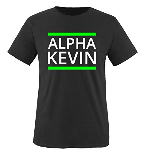 Alpha Kevin - Herren T-Shirt - Schwarz/Weiss-Neongrün Gr. 3XL von Comedy Shirts