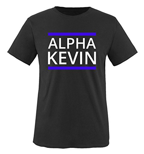 Alpha Kevin - Herren T-Shirt - Schwarz/Weiss-Royalblau Gr. 3XL von Comedy Shirts