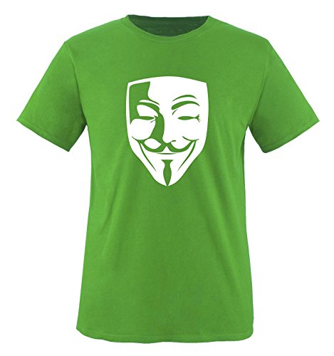 Anonymous Maske - Herren T-Shirt in Grün/Weiss Gr. S von Comedy Shirts