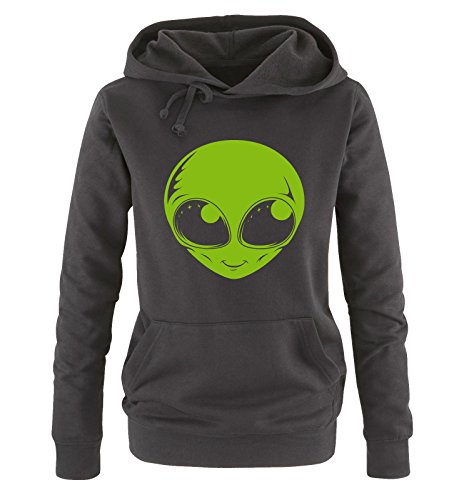 Comedy Shirts Alien - Damen Hoodie - Schwarz/Grün Gr. XL von Comedy Shirts