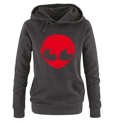 Comedy Shirts - Alien - Damen Hoodie - Schwarz/Rot Gr. L von Comedy Shirts