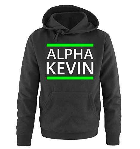 Comedy Shirts Alpha Kevin - Herren Hoodie - Schwarz/Weiss-Neongrün Gr. 5XL von Comedy Shirts