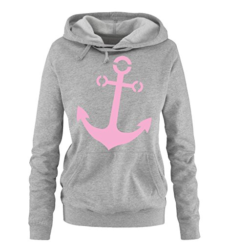 Comedy Shirts Anker - Damen Hoodie - Grau/Rosa Gr. M von Comedy Shirts