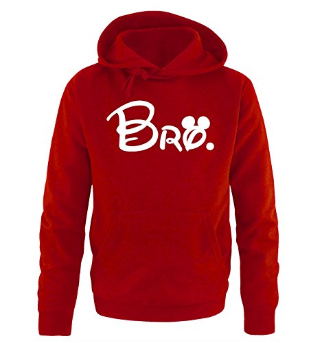 Comedy Shirts - BRO. - Mickey - Herren Hoodie - Rot/Weiss Gr. M von Comedy Shirts