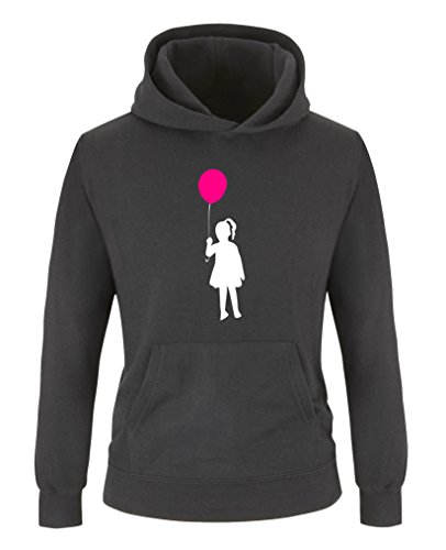 Comedy Shirts - Ballon Mädchen - Mädchen Hoodie - Schwarz/Weiss-Pink Gr. 122/128 von Comedy Shirts