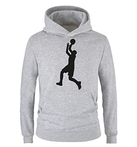 Comedy Shirts - Basketballspieler - Kinder Hoodie - Grau/Schwarz Gr. 152/164 von Comedy Shirts