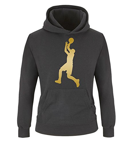 Comedy Shirts - Basketballspieler - Kinder Hoodie - Schwarz/Gold Gr. 152/164 von Comedy Shirts