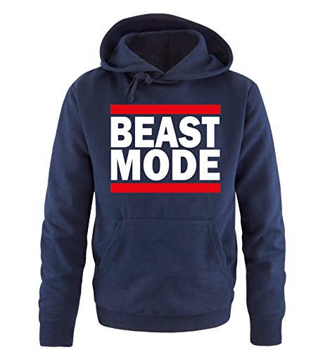 Comedy Shirts Beast Mode - Herren Hoodie - Navy/Weiss-Rot Gr. L von Comedy Shirts