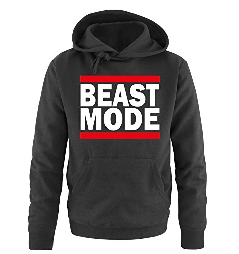 Comedy Shirts Beast Mode - Herren Hoodie - Schwarz/Weiss-Rot Gr. XL von Comedy Shirts