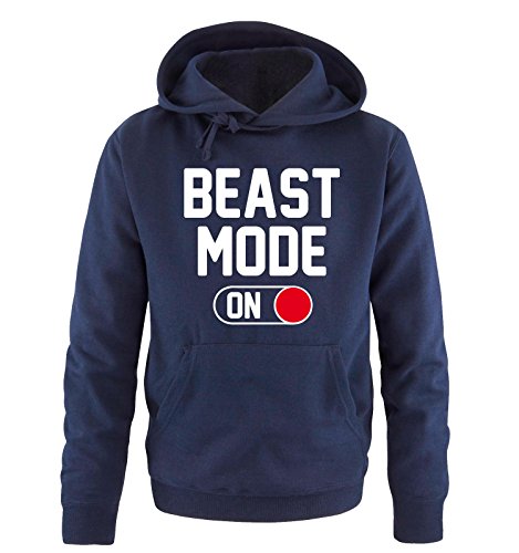 Comedy Shirts Beast Mode - ON - Herren Hoodie - Navy/Weiss-Rot Gr. XL von Comedy Shirts