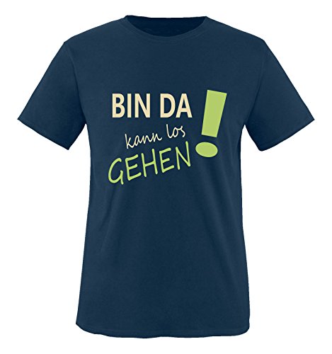 Comedy Shirts - Bin da kann los gehen! - Herren T-Shirt - Navy/Beige-Hellgrün Gr. XL von Comedy Shirts