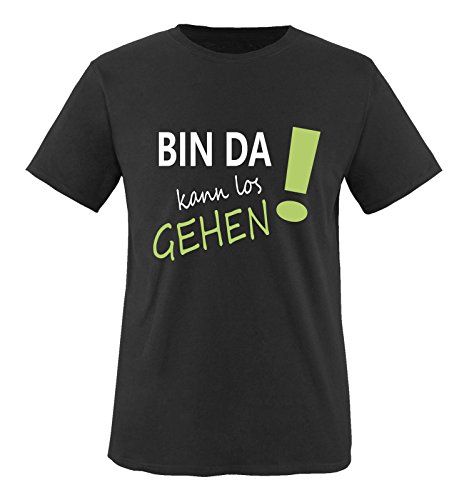 Comedy Shirts - Bin da kann los gehen! - Herren T-Shirt - Schwarz/Weiss-Grün Gr. 3XL von Comedy Shirts