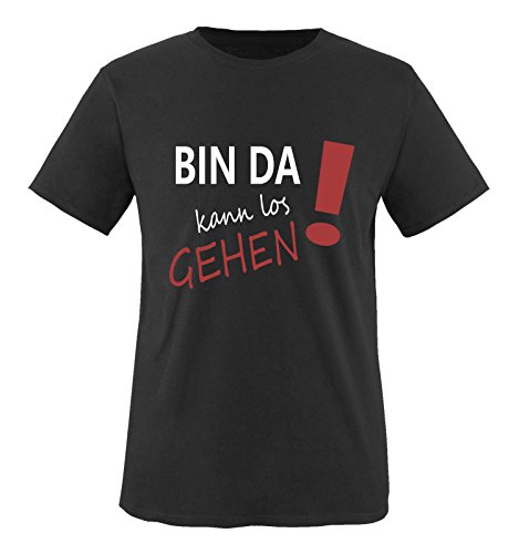 Comedy Shirts - Bin da kann los gehen! - Herren T-Shirt - Schwarz/Weiss-Rot Gr. 3XL von Comedy Shirts