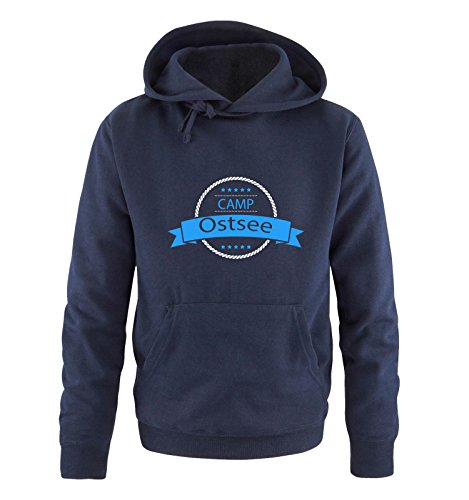 Comedy Shirts Camp Ostsee - Herren Hoodie - Navy/Weiss-Blau Gr. L von Comedy Shirts