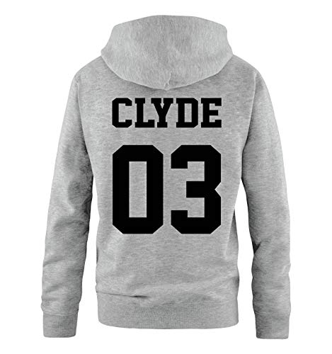 Comedy Shirts - Clyde 03 - Herren Hoodie - Grau / Schwarz - Gr. XL von Comedy Shirts