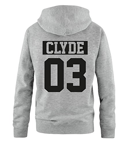 Comedy Shirts - Clyde 03 - NEGATIV - Herren Hoodie - Grau/Schwarz Gr. L von Comedy Shirts