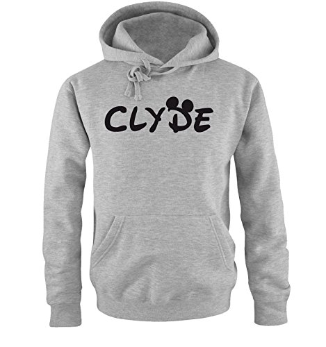 Comedy Shirts - Clyde - Mickey - Herren Hoodie - Grau / Schwarz Gr. XXL von Comedy Shirts