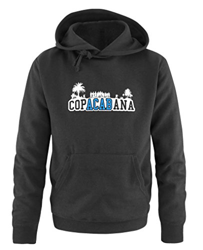 Comedy Shirts Copacabana Palmen - Herren Hoodie - Schwarz/Weiss-Blau Gr. L von Comedy Shirts