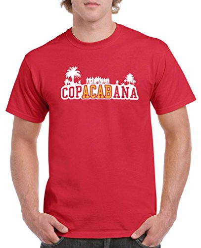 Comedy Shirts - Copacabana Palmen - Herren T-Shirt - Rot/Weiss-Gelb Gr. L von Comedy Shirts