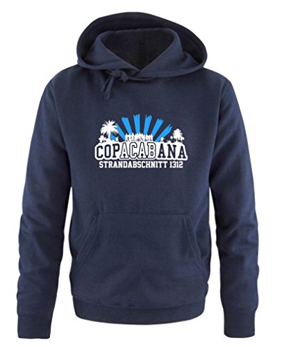 Comedy Shirts - Copacabana Strandabschnitt 1312 - Herren Hoodie - Navy/Weiss-Blau Gr. XL von Comedy Shirts