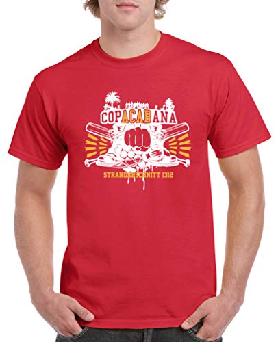 Comedy Shirts - Copacabana Strandabschnitt 1312 Schlaeger - Herren T-Shirt - Rot/Weiss-Gelb Gr. M von Comedy Shirts