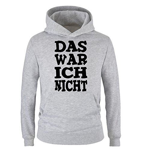 Comedy Shirts - DAS WAR ICH NICHT - Kinder Hoodie - Grau/Schwarz Gr. 98/104 von Comedy Shirts