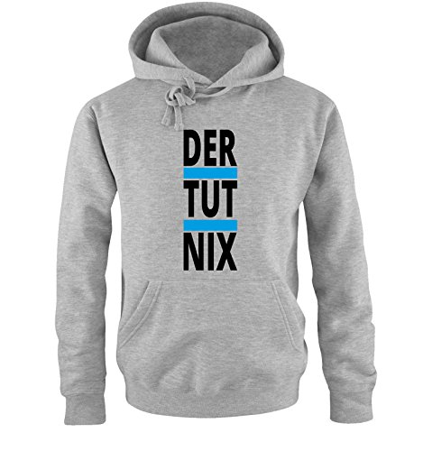 Comedy Shirts DER - TUT - NIX - Herren Hoodie - Grau/Schwarz-Blau Gr. L von Comedy Shirts