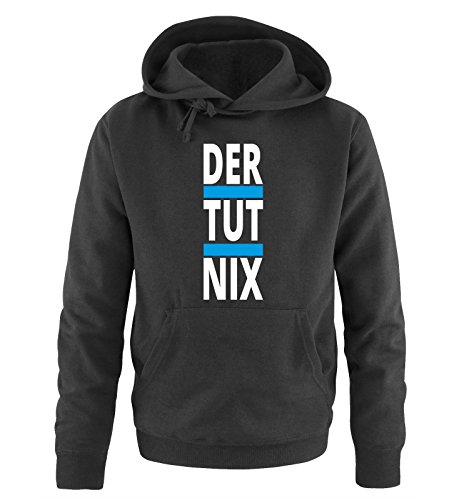 Comedy Shirts DER - TUT - NIX - Herren Hoodie - Schwarz/Weiss-Blau Gr. XXL von Comedy Shirts