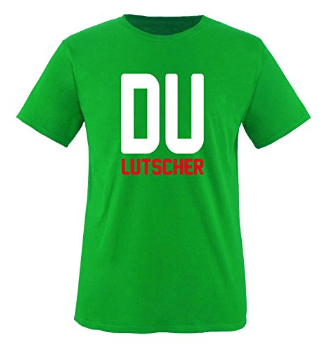 Comedy Shirts - DU LUTSCHER - Herren T-Shirt - Grün/Weiss-Rot Gr. L von Comedy Shirts