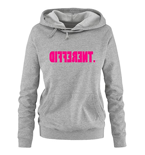 Comedy Shirts - Different - GESPIEGELT - Damen Hoodie - Grau/Pink Gr. XXL von Comedy Shirts