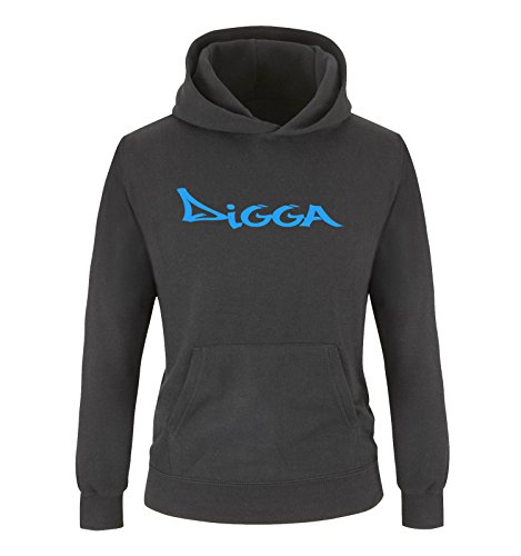 Comedy Shirts - Digga Graffiti - Mädchen Hoodie - Schwarz/Blau Gr. 152/164 von Comedy Shirts