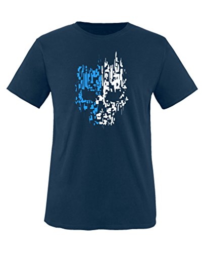 Comedy Shirts - Digital Skull - Jungen T-Shirt - Navy/Weiss-Blau Gr. 152/164 von Comedy Shirts