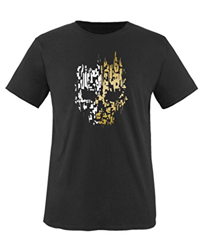 Comedy Shirts - Digital Skull - Jungen T-Shirt - Schwarz/Gold-Weiss Gr. 134/146 von Comedy Shirts