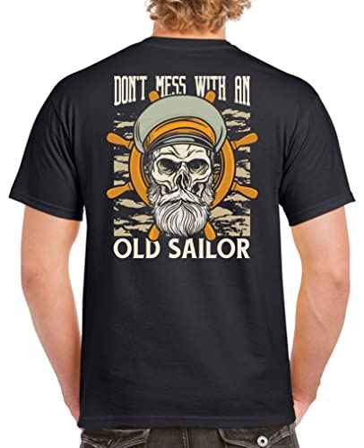 Comedy Shirts - Dont Mess with an Old Sailor - Vorne-Brust u. Hinten - Herren T-Shirt - Schwarz Gr. 4XL von Comedy Shirts