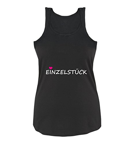 Comedy Shirts - EINZELSTÜCK - Damen Tank Top - Schwarz/Weiss-Pink Gr. L von Comedy Shirts