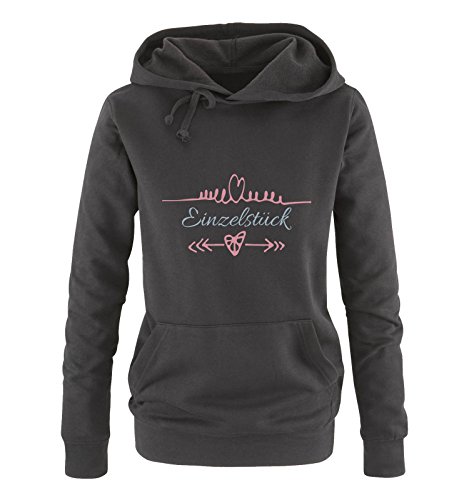 Comedy Shirts Einzelstück - Herz Pfeile - Damen Hoodie - Schwarz/Eisblau-Rosa Gr. XXL von Comedy Shirts