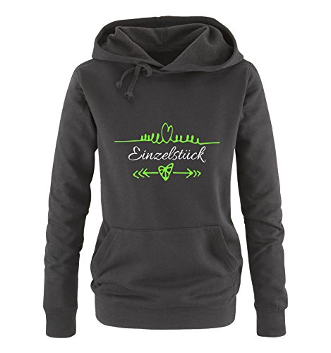 Comedy Shirts Einzelstück - Herz Pfeile - Damen Hoodie - Schwarz/Weiss-Neongrün Gr. XXL von Comedy Shirts