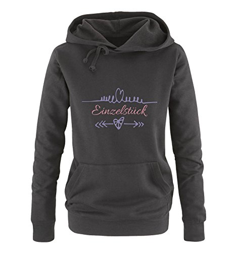 Comedy Shirts Einzelstück - Herz Pfeile - Damen Hoodie - Schwarz/Rosa-Violett Gr. M von Comedy Shirts