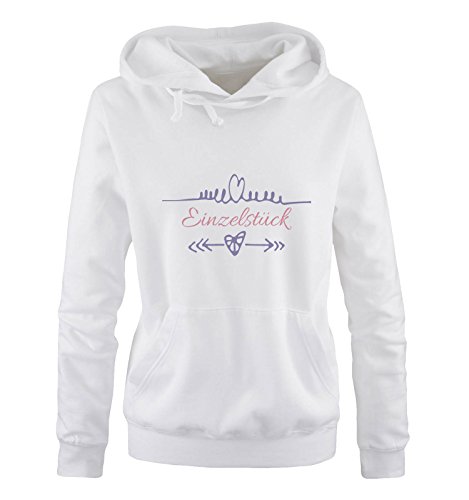 Comedy Shirts Einzelstück - Herz Pfeile - Damen Hoodie - Weiss/Rosa-Violett Gr. S von Comedy Shirts