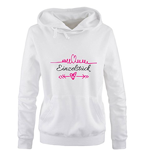 Comedy Shirts Einzelstück - Herz Pfeile - Damen Hoodie - Weiss/Schwarz-Pink Gr. L von Comedy Shirts