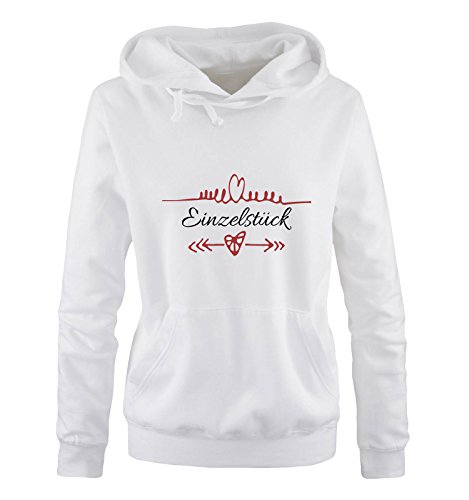 Comedy Shirts Einzelstück - Herz Pfeile - Damen Hoodie - Weiss/Schwarz-Rot Gr. L von Comedy Shirts