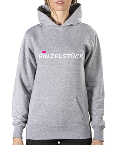 Comedy Shirts Einzelstück - Style1 - Damen Hoodie - Grau/Weiss-Pink Gr. S von Comedy Shirts